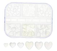 WRITWAA 6grilles Boîte De Breloques Cœur Résine Transparente Pour Nail Art Accessoires Et Décorations Ongles Pour Manucure Diy