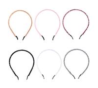 WRITWAA 6pièces Bandeau à Cheveux Orné De Perles Pour Femme Serre-tête Cristal Bandeau Tricoté Main