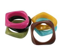 WRITWAA 6pièces Bracelet Jonc Carré Acrylique Pour Femme Bracelet Manchette Rétro Unisexe Bijou Décoratif Léger Et Hypoallergénique Pour Les Styles