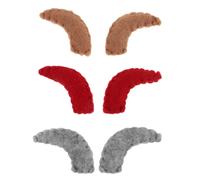 WRITWAA 6pièces Cornes de Bœuf Artificielles Feutre pour DIY Serre-têtes et Décorations Halloween Kit de Création de Bijoux pour Cheveux