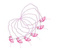 WRITWAA 6pièces Flamant Pendant Necklace Tropical Hawaiian Theme Beaded Jewelry Flamingo Bird Charm Collar for Beach Summer Party Dress up