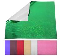 WRITWAA 7 Pièces Vinyle Thermocollant Holographique pour Tissus Pet 30x25cm Motif Rayures Chromées Éclatantes, pour Décoration DIY et Fêtes