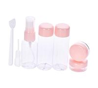 WRITWAA 7pièces Flacons De Voyage Rechargeables pour Crème Lotion Shampoing Format Compact Et Réutilisable avec Bâtonnets De Crème Et Paille pour Facile
