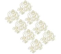 WRITWAA 8 Pièces Boîte à Bonbons Décoration Créative de Carrosse Citrouille en Métal Doré Contenant Sécurisé pour Présents de Fête pour Événements et Fêtes
