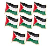 WRITWAA 8 Pièces Broche en Alliage Drapeau de Palestine, Couleur Vive Solide, Fermeture Lisse et Solide, pour Rassemblements sur Campus ou Décorations de Fête