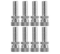 WRITWAA 8 Pièces Buse de Brumisation en Laiton Argenté, Pulvérisateur Basse Pression pour Patio et Piscines, Fine Brume Légère, Embout pour Tuyau D'arrosage 8mm