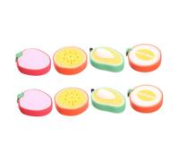 WRITWAA 8 Pièces Éponges de Bain de Fruits pour Lot de Fraise Mangue et Exfoliantes
