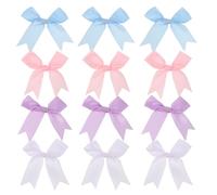 WRITWAA 80 Nœuds Décoratifs en Ruban Artisanal pour Loisirs Créatifs, Petits Nœuds pour Emballage Présent et Accessoires DIY, Assortiment 4 Couleurs pour Fêtes et Créations Manuelles