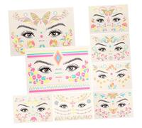 WRITWAA 8feuilles Tatouage Temporaire Autocollant Décoratif Motif Unique Pour Visage Bricolage Autocollants Tatouage Visage