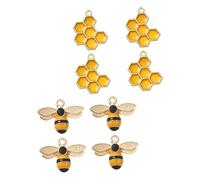WRITWAA 8pièces Pendentifs Abeilles Alliage Pour Breloques Nid Abeille Bijoux Décoratifs Accessoires Pour Création De Colliers Et Bracelets