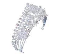 WRITWAA accessoire de cheveux couronne wedding decorations valentines day robe pour soiree robe gala célibataire Mariage Tiare d'anniversaire accessoires de cheveux de mariée strass Silver