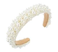 WRITWAA Accessoire de Coiffure Perles Baroques Blanches pour Cheveux Serre-tête pour Mariée et Femme pour Robe de Soirée et Mariage