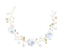 WRITWAA Accessoires De Cheveux De Mariage Floral Casque De Mariée Être Style Est Venu Célibataire Bandeau Pour Royal Accessoires De Cheveux De Fleurs Faire La Fête Alliage De Zinc Blue