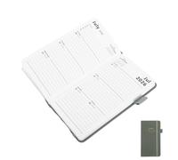WRITWAA Agenda Hebdomadaire Portable 2026 en Pu et Papier Vert Organisation Structurée, Design Minimaliste Planification en Extérieur Travail