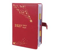 WRITWAA Agenda Quotidien 2027 Rouge pour Étudiants et Professionnels Espace D'écriture Ample et Disposition Claire, pour Planification D'études et Réunions