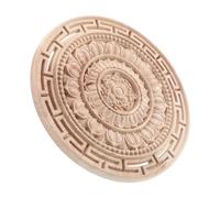 WRITWAA Applique Non Peint Mandala Rond Sculpté Décoratif pour Meubles Lit Armoire Naturel et Réutilisable pour Décoration Murale et Bricolage