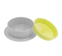 WRITWAA Bac à Herbe à Chat Hydroponique Rond Double Couche en Plastique, Jardinière Pratique pour Pépinière Domestique, Kit de Culture sans Terre pour L’Entretien Pousse D’Herbe à Chat