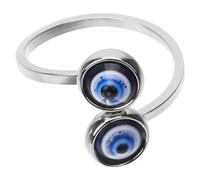 WRITWAA Bague Ouverte Style Gothique Vintage Œil Maléfique en Alliage Argenté, Confortable et Entièrement Ajustable pour Femmes pour Fêtes et Usage Quotidien