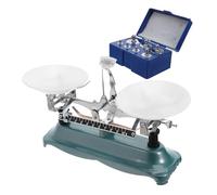 WRITWAA Balance Pour Étudiants Avec Plateau Vert En Fer Et Accessoires Poids Pour Expériences De Physique