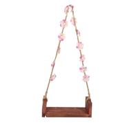 WRITWAA Balançoire en bois pour séance photo - Siège de balançoire bébé en bois avec corde fleurie - Accessoire idéal pour les photos de nouveau-nés (garçon ou fille) - Décoration de chambre