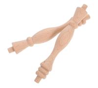 WRITWAA Balustres Fuseaux en Bois Brut 2 Pièces pour Bricolage et Décoration d'Escalier, Style Colonne Romaine Chapiteau Sculpté, Adaptés au Remplacement de Garde-Corps