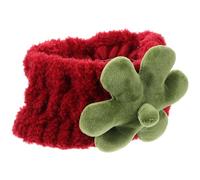 WRITWAA Bandeau pour Cheveux Spa en Polaire Corail Rouge, Bandeau de Lavage du Visage pour Femmes et Adolescentes, Accessoire Polyvalent Qui Empêche les Cheveux de Se Mouiller