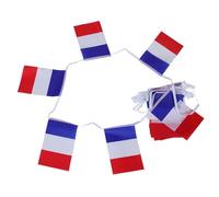 WRITWAA Bannière Suspendue en Polyester 25 Mini Drapeaux Français, Double Couture, Longueur Ajustable, pour Fenêtres de Chambre ou Bars Sportifs