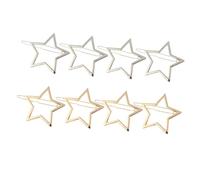 WRITWAA Barrettes à Cheveux Creuses Dorées et Argentées Lot de 8 Petites Épingles à Cheveux Étoiles à Cinq Branches Coiffure de Mode Femme Usage Quotidien et Fêtes