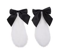 WRITWAA Barrettes à Cheveux Style Dessin Oreilles De Lapin Épingle à Cheveux Avec Nœud Pour Femmes Et Filles Cosplay Décorations