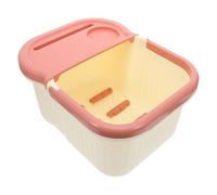 WRITWAA Bassin Bain de Pied Beige en Pp Design Semi-couvert et Acupression Douce, Seau de Spa Portable Voyage Bureau