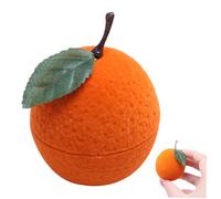 WRITWAA Boîte à Bagues d'Orange Petite Boîte de Rangement Floquée Porte-Bijoux Compact pour Alliances et Boucles d'Oreilles Présent pour Mariage et Fiançailles Usage Voyage