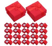 WRITWAA Boîte à Bijoux Carrée 4X4X1.06 Pouces Nœud Coffret Présent pour Bracelets Anneaux Pendentifs en Carton pour Jour de Valentin Mariage