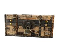 WRITWAA Boîte à Bijoux Vintage Bois avec Serrure à Code Coffre de Rangement Rétro Compact pour Bureau et Bijoux Style Décoratif Anglais Classique