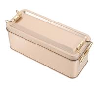 WRITWAA Boîte à Biscuits en Fer Rectangulaire Moyenne Fermoir Couleur Rose Doré Boîte Métallique Décorative pour Bonbons et Biscuits pour Rangement et Présent Fête Pot à Multifonction