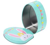 WRITWAA Boîte à Bonbons D'œuf de Pâques en Tôle Peinte Vert Clair, Facile à Nettoyer avec Design Minimaliste pour Célébrations de Pâques et Rangement Polyvalent