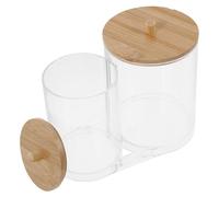 WRITWAA Boîte à Coton-Tige avec Couvercle Pot De Rangement pour -tiges Acrylique Boîte Transparente pour Salle De Bain