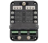 WRITWAA Boîte à Fusibles 10-24 V 80 A LED Rouge et Bleu Bloc de Fusibles Automobile et Marin Porte-Fusibles Multi-Positions pour Voiture Camping-Car Yacht Bus et Bateau Panneau de