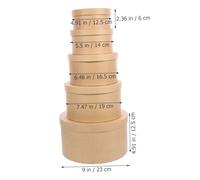 WRITWAA Boîte Cadeau Ronde Kraft DIY Coffret Cadeau Décoratif pour Biscuits et Boîte Demballage pour et Rangement