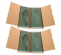 WRITWAA Boîte de 2 éponges pour empreintes de pieds - Moule de pied avec boîte d'expédition pour semelles - Outil 3D précis pour la fabrication de chaussures et l'évaluation