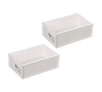 WRITWAA Boîte De 2 Pièces Boîte De Rangement à Tiroir Organisateur De Bureau Tiroir De Bureau Tiroirs De Boîtes De Rangement Organisateurs Poubelle De Cuisine Pp Blanche