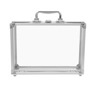 WRITWAA Boîte de Rangement Bijoux Alliage Aluminium avec Vitrine Transparente Capacité Spacieuse Organisateur Polyvalent pour Boucles Oreilles Colliers et Bracelets Mallette Sécurisée et