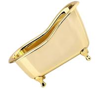 WRITWAA Boîte de Rangement de Bureau en Abs Forme Baignoire Or Créative Organisateur de Maquillage et Parfum pour Commode ou Bureau