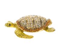 WRITWAA Boîte De Rangement Tortue Décorative En Alliage D’étain Ornée De Cristaux, Support Pratique Pour Bijoux Et Cosmétiques, Accessoire Maison Élégant Et Multifonction, Modèle Unique