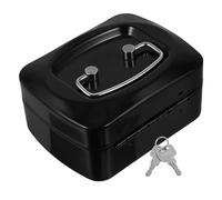 WRITWAA Boîte Verrouillage Ronde Mini avec Serrure à Clé Caisse Sécurisée Portable pour Monnaie Billets Coffre-fort Compact pour Maison Bureau Commerce