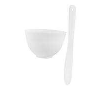 WRITWAA Bol à Masque Facial en Silicone Bâtonnet, 2 Pièces, Grand Format, Kit DIY pour Soins du Visage, Usage Maison et Voyage, Outil Mélangeur Doux et Réutilisable, Blanc