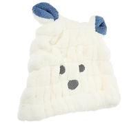 WRITWAA bonnet cheveux secs de cheveux encapuchonné chapeaux de satin séchage Chapeau de serviette de tête mignon serviettes à cheveux pour enfants molleton blanche