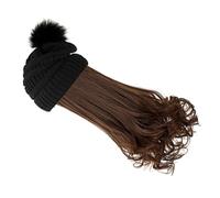 WRITWAA Bonnet Hiver Tricoté Chaud à Pompon Bonnet Hiver Femme Pour Cheveux Longs Ondulés Pour Extensions Cheveux