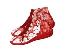 WRITWAA Bottines De Noël Courtes Pour Femmes Chaussures Décontractées De Fin Année Pour Fêtes