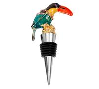 WRITWAA Bouchon de Bouteille de Vin Décoratif en Alliage de Zinc Bouchon de Vin Animal Toucan 3D pour Bouteille Standard Étanchéité Anti-Oxydation Accessoire Original