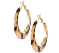WRITWAA Boucles D’Oreilles Créoles Mode pour Femmes Grandes Boucles D’Oreilles en Métal Finition Écaille de Tortue Légères et Confortables Usage Quotidien et Occasions Spéciales